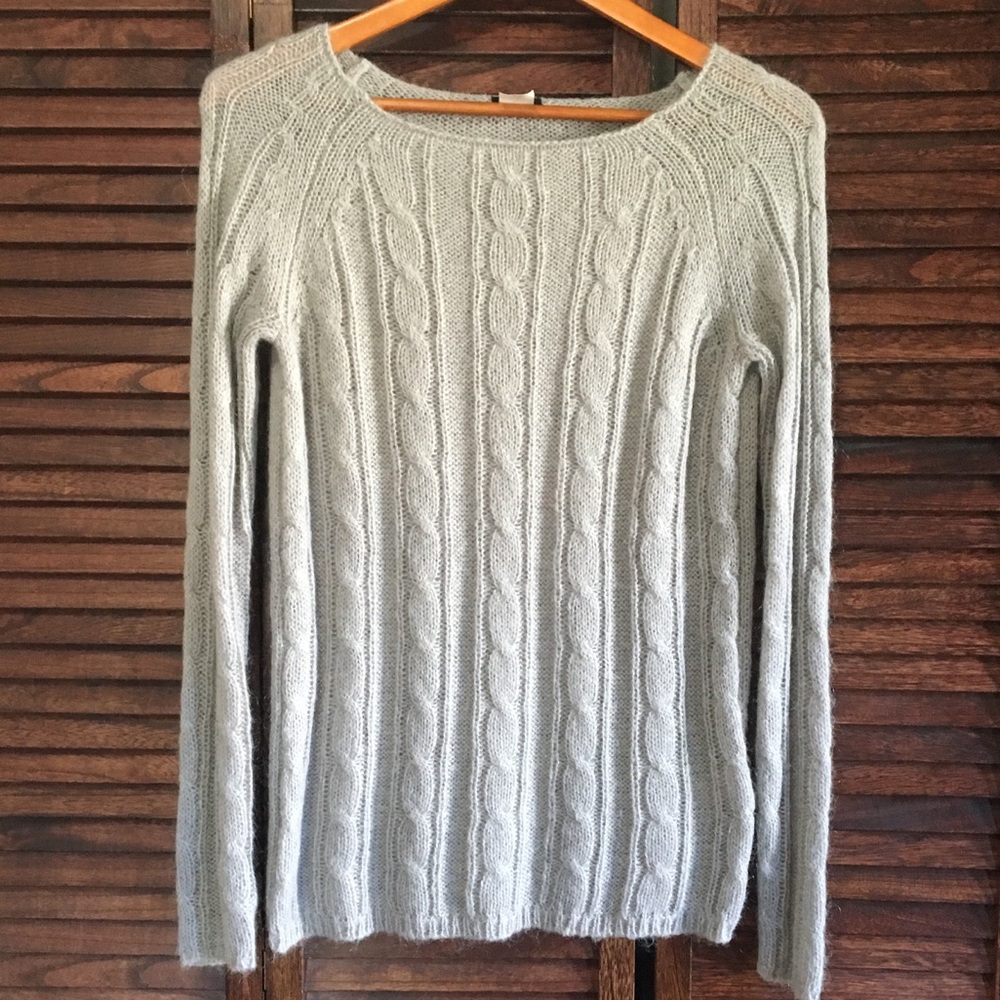 J. Crew Grey Cable Knit Sweater
